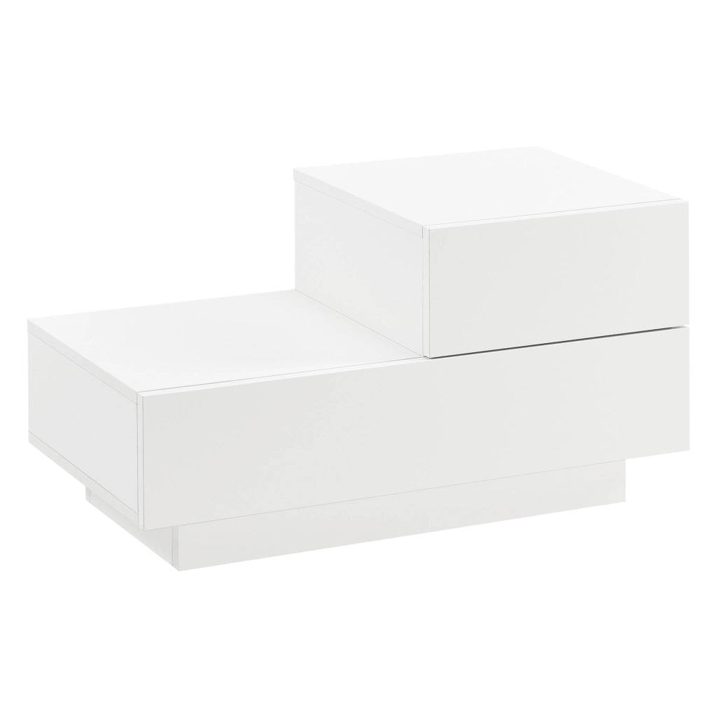 Comodino da Notte a 2 Cassetti 38 x 70 x 35 cm Cassettiera e Portaoggetti Mobile da Divano/Letto Posizione a Destra -