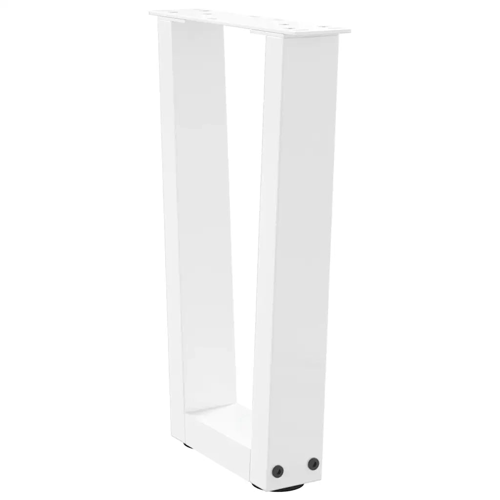 Gambe per Tavolino da CaffÃ¨ a Forma di V 2 pz Bianche 38x(42-43,3) cm Acciaio