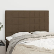 Testiere 4 pz Marrone Scuro 72x5x78/88 cm in Tessuto