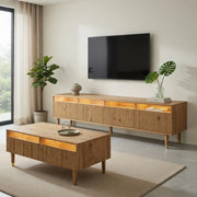 Cassettiera TV in MDF color legno lunghezza 110 cm