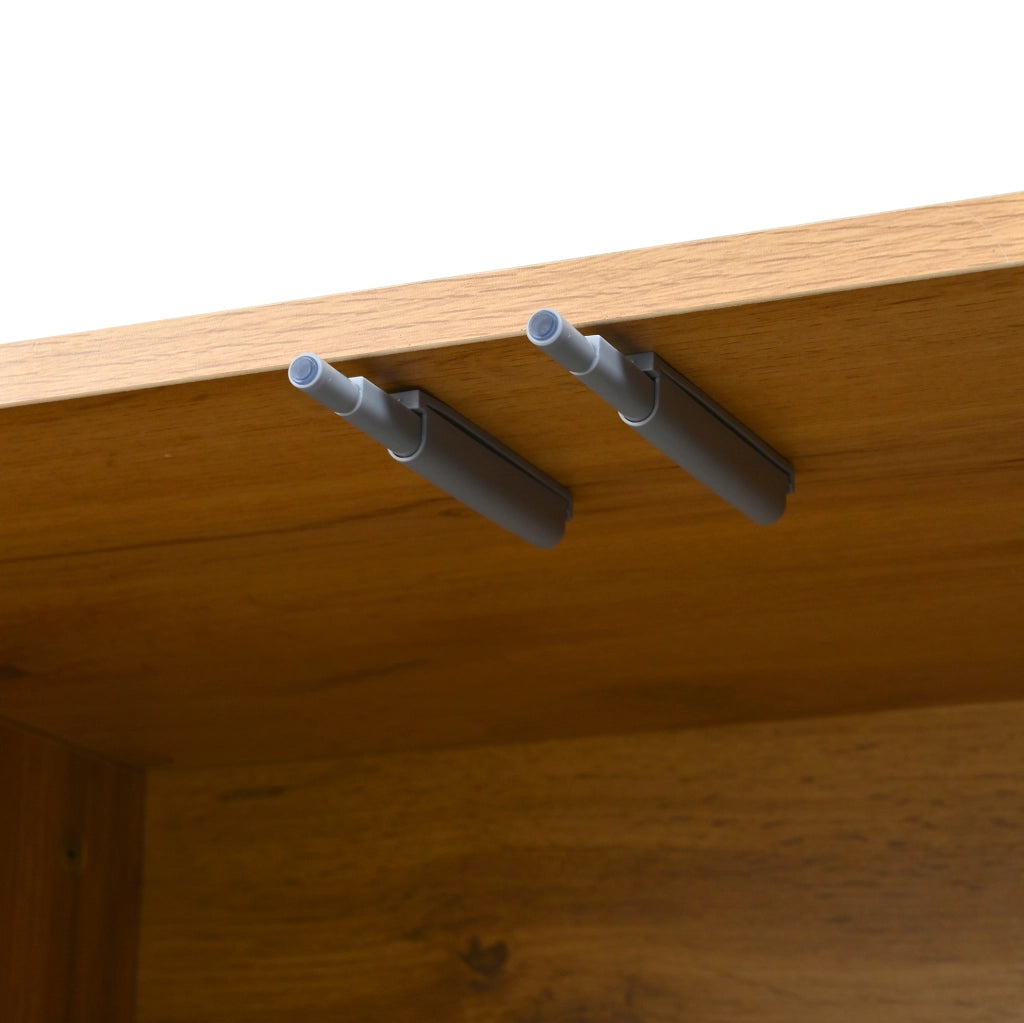 Sideboard 120x35x76 cm con anta e 3 cassetti in pannello truciolare nero e naturale