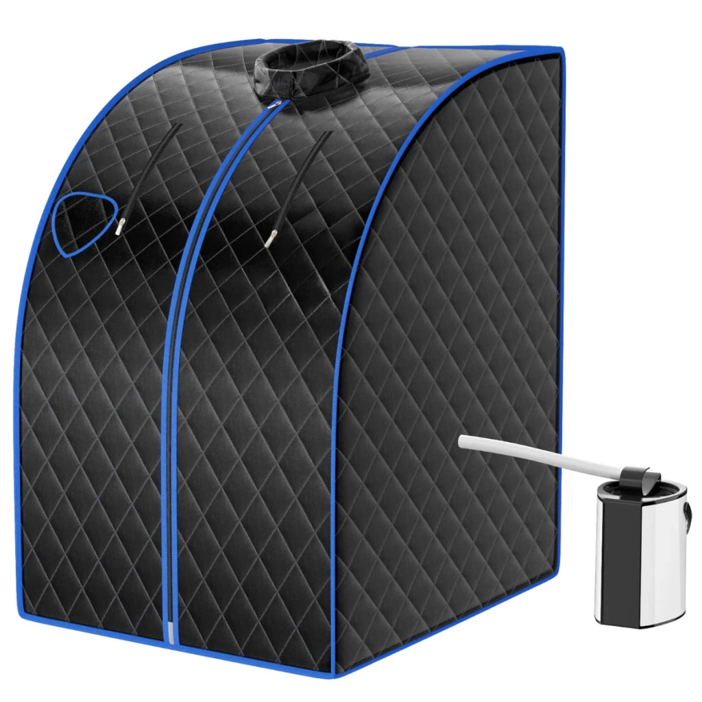 Cabina sauna pieghevole portatile 78 x 87 x 101 cm con telecomando 9 impostazioni di temperatura atmosfera accogliente alluminio nero 20_0010959