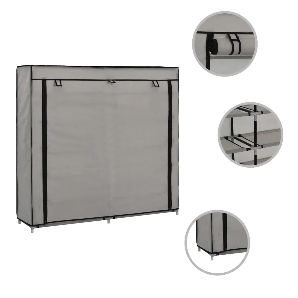 Scarpiera mobile contenitore per scarpe mobile per ingresso/corridoio/soggiorno con coperchio 115 x 28 x 110 cm tessuto grigio 02_0021409