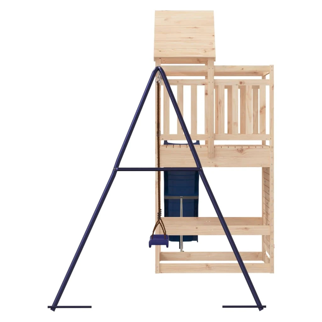 Area giochi all'aperto con altalene scivolo e robuste strutture per arrampicarsi  giochi da giardino 454 x 199 x 249 cm legno di pino massiccio 02_0004754