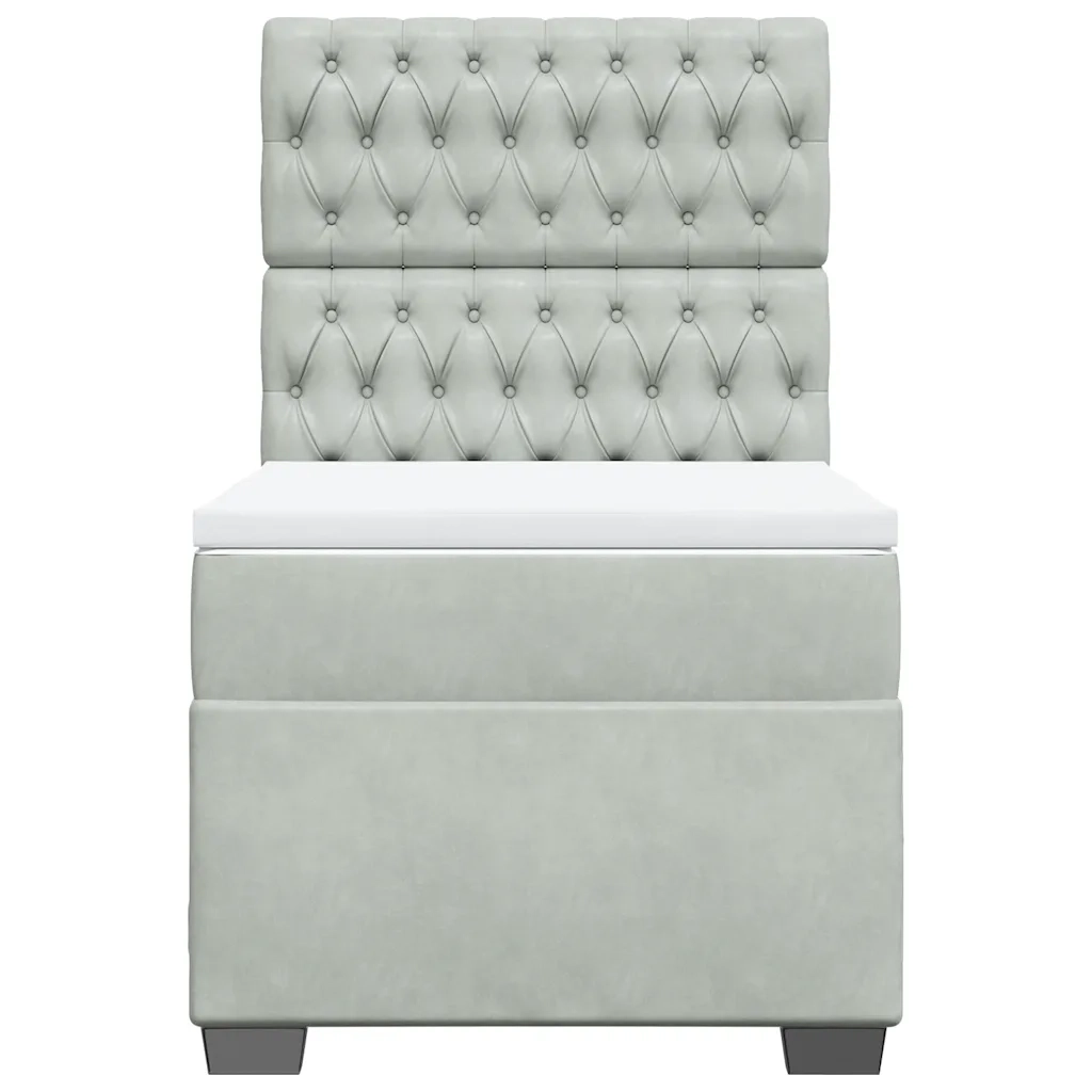 Giroletto a Molle con Materasso Grigio Chiaro 80x200 cm Velluto 3293068