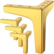 Set di 4 gambe per mobili, resistente fino a 600 kg, moderne gambe metalliche a forma di triangolo per tavoli, gambe a spillo per mobili per armadi (17 cm) - oro - 17cm