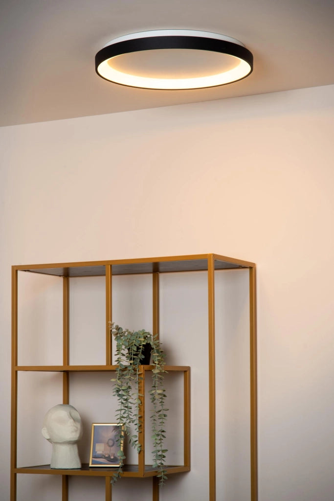 Plafoniera LED rotonda nera 38W luce calda VIDAL Lucide