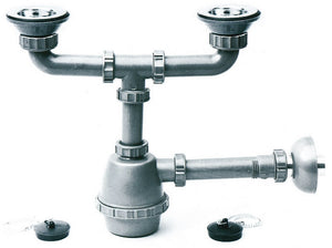 sifone in plastica a 2 vie con pilette mis. 1.1/4 cod:ferx.vit6274