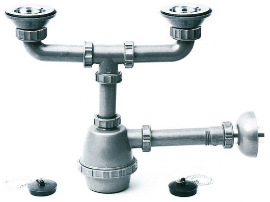 sifone in plastica a 2 vie con pilette mis. 1.1/4 cod:ferx.vit6274