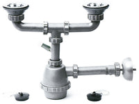 sifone in plastica a 2 vie con pilette e attacco lavatrice mis. 1.1/4 cod:ferx.vit13495