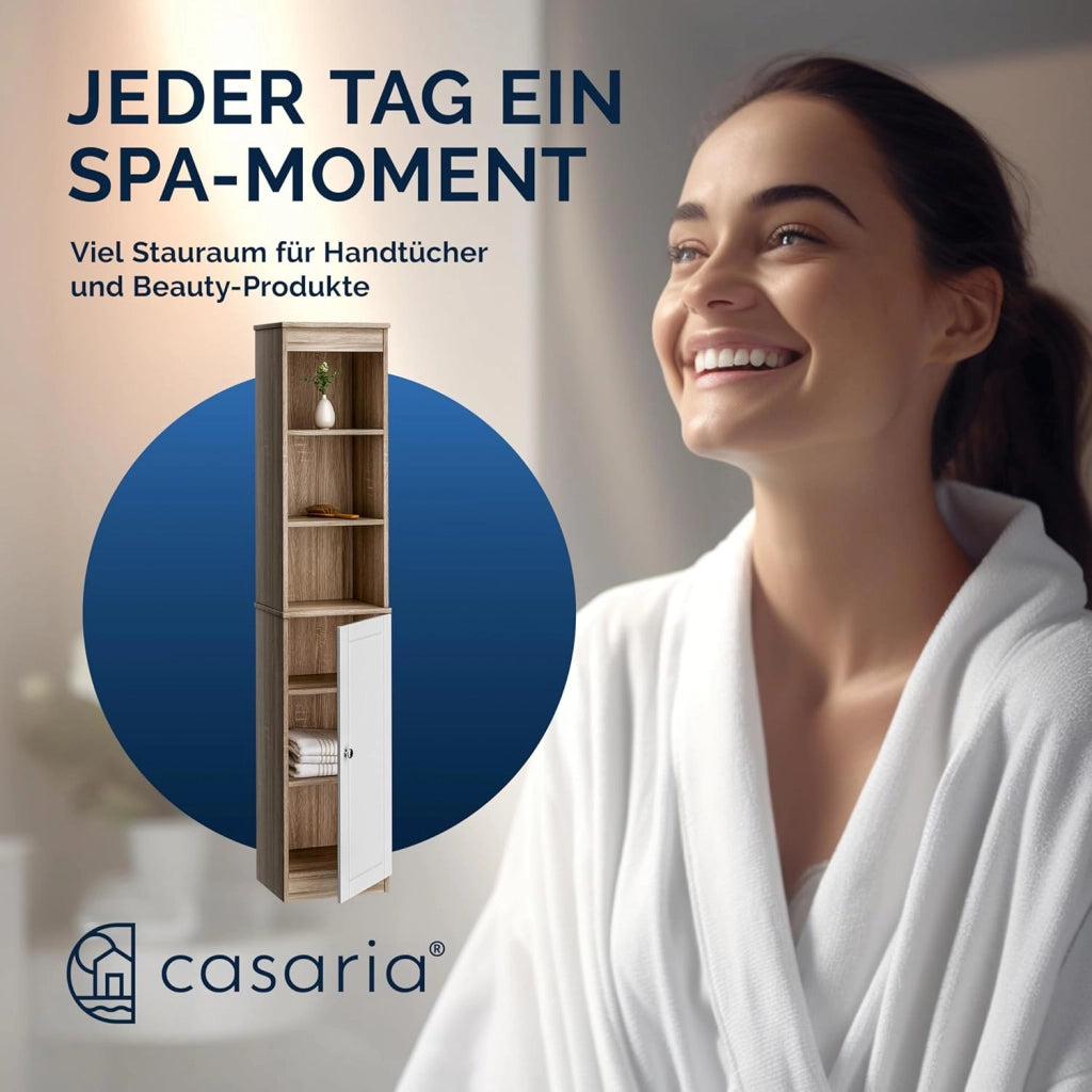 Casaria® Mobile Alto Bagno 6 Ripiani 170x34x26cm Armadio Salvaspazio Mobiletto Asciugamani Mobili a Colonna Arredo Bagno Mobiletti Salvaspazio