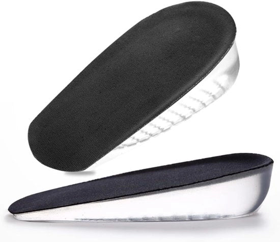 2 paia di inverni per piedi con aumento di altezza, comodi, respiranti, inverni per piedi invisibili che aumentano la suola, per donne (nero, S, 3,5 cm)
