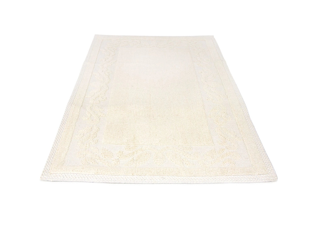Tappeto Casa Bagno/Cucina Cotone Tinta Unita Disegno Annette Colore Panna - 120x180 - Panna