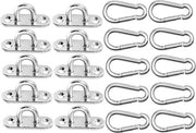 Set di chiodi per soffitto, 10 occhielli in acciaio inossidabile e 10 chiodi a molla per tende, cordami e reti, attrezzature per esterni