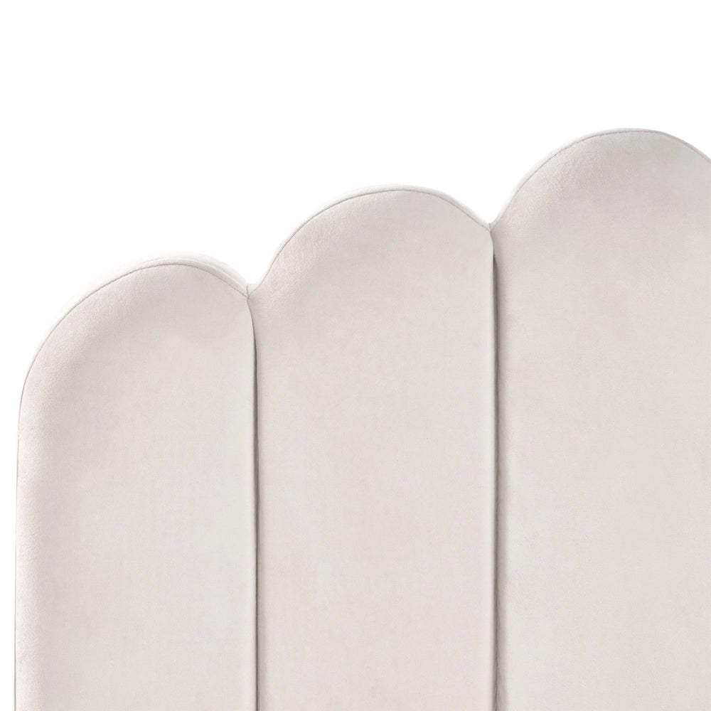 Letto matrimoniale 180 x 200 cm velluto Gambe in metallo bianco sporco con testiera e base a doghe
