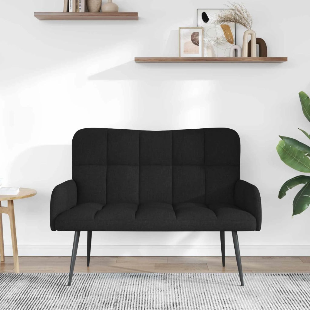 Sofa a Due Posti Nero 115 x 61 x 87 cm Tessuto