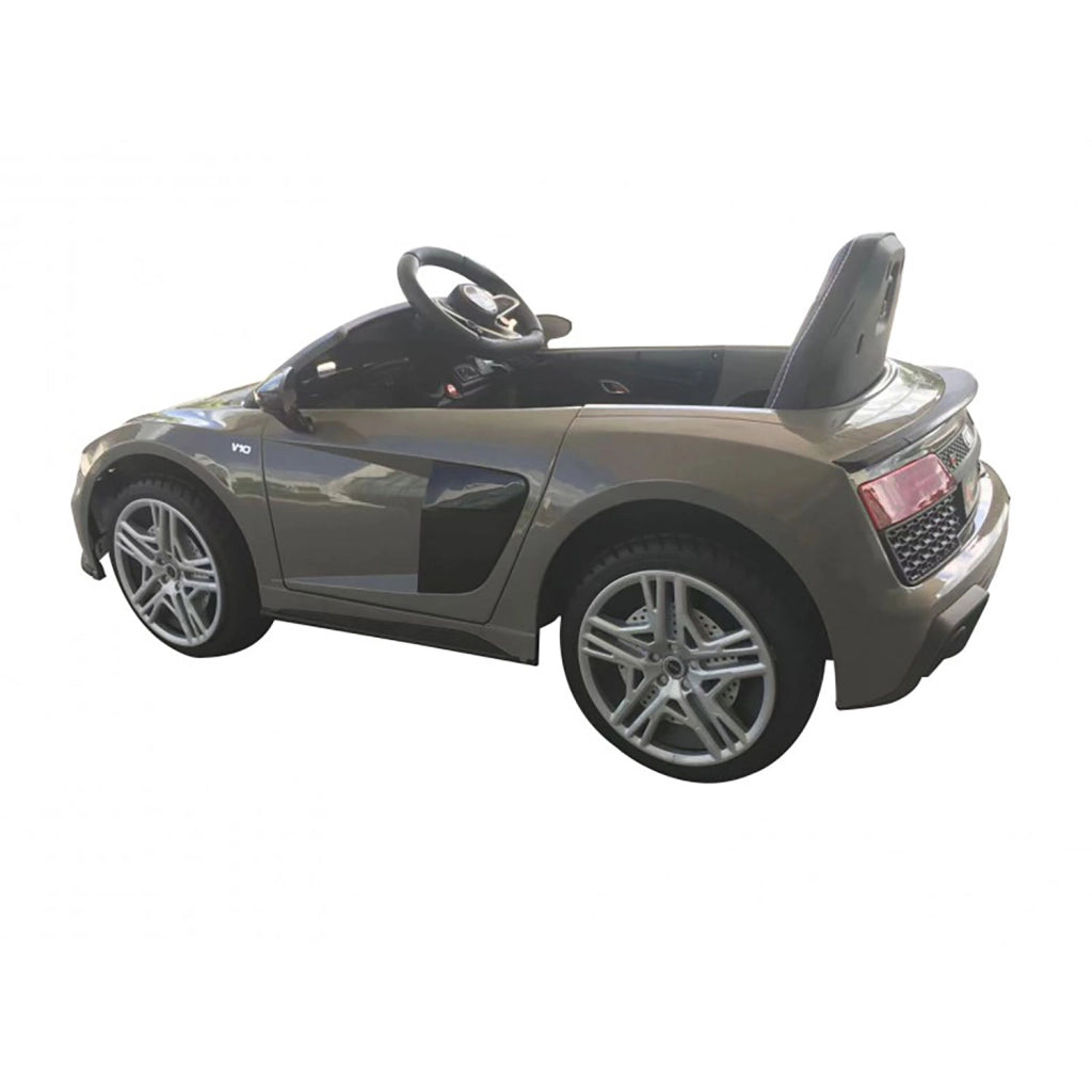Macchina Elettrica per Bambini 12V Licenza Ufficiale Audi R8 New Spyder con Telecomando e Sedile in pelle Grigio