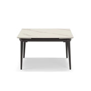 Tavolo da pranzo allungabile 120X90 Marmo di Carrara modello ZANTE fino a a 180 CM per sala da pranzo, cucina e soggiorno, design moderno con top in grès ceramico