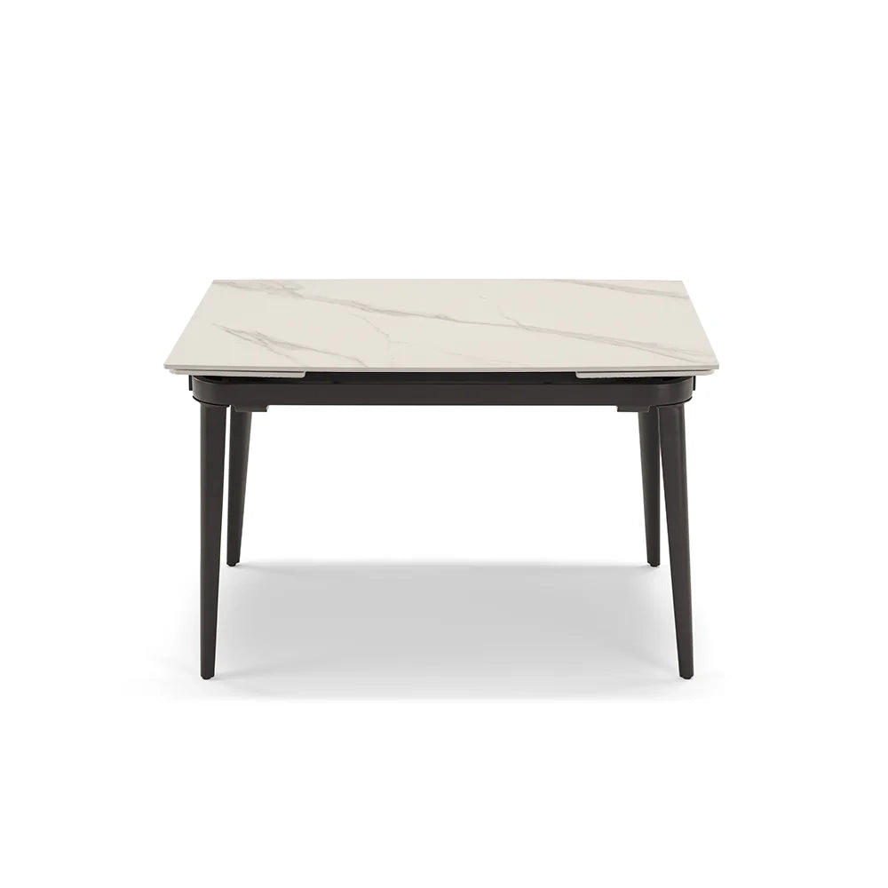 Tavolo da pranzo allungabile 120X90 Marmo di Carrara modello ZANTE fino a a 180 CM per sala da pranzo, cucina e soggiorno, design moderno con top in grès ceramico