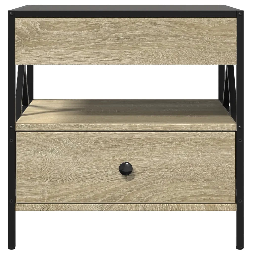Tavolino da Salotto con LED Infinity Rovere Sonoma 50x50x51 cm