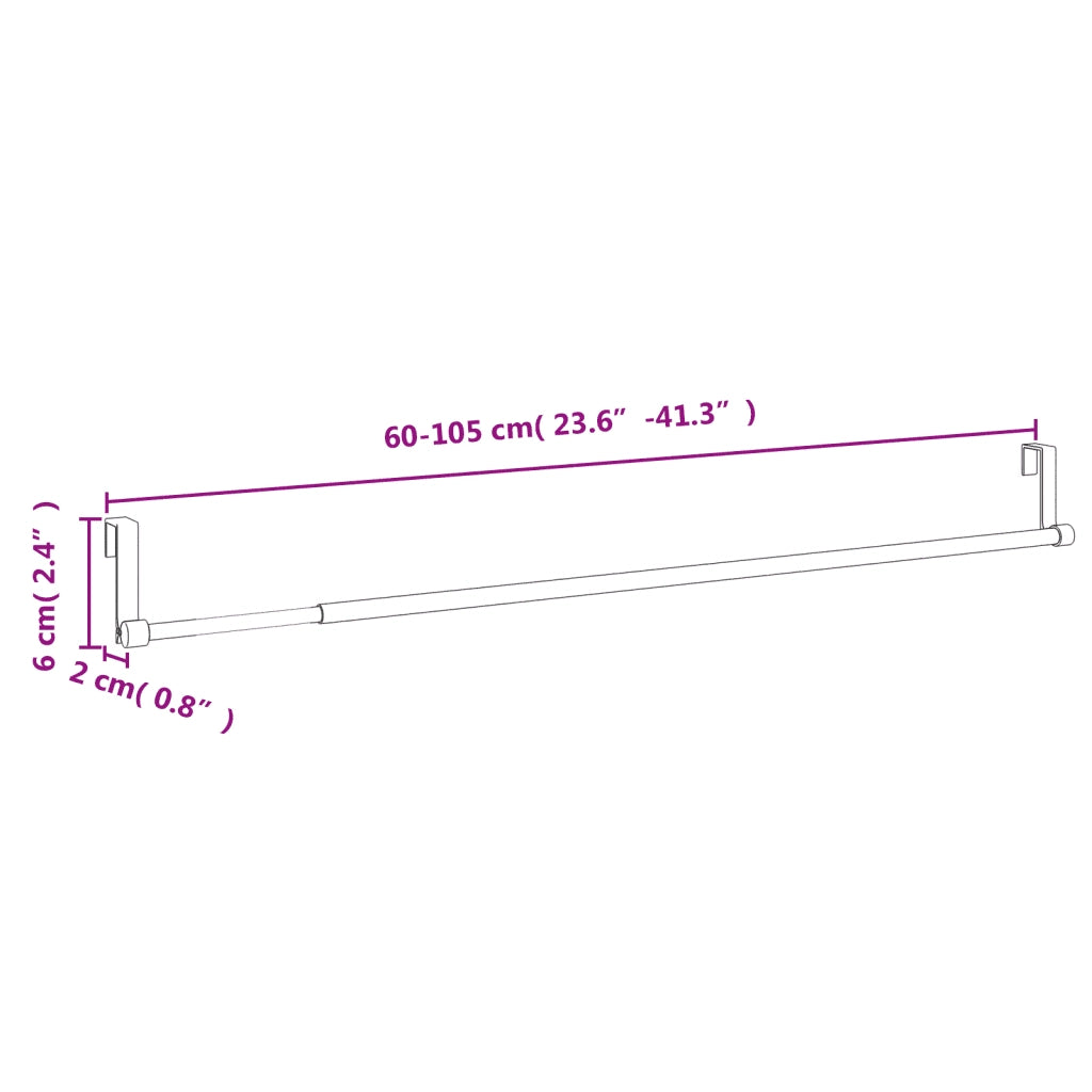 Binari per Tende 2 pz Bianco e Argento 60-105 cm Alluminio 154614