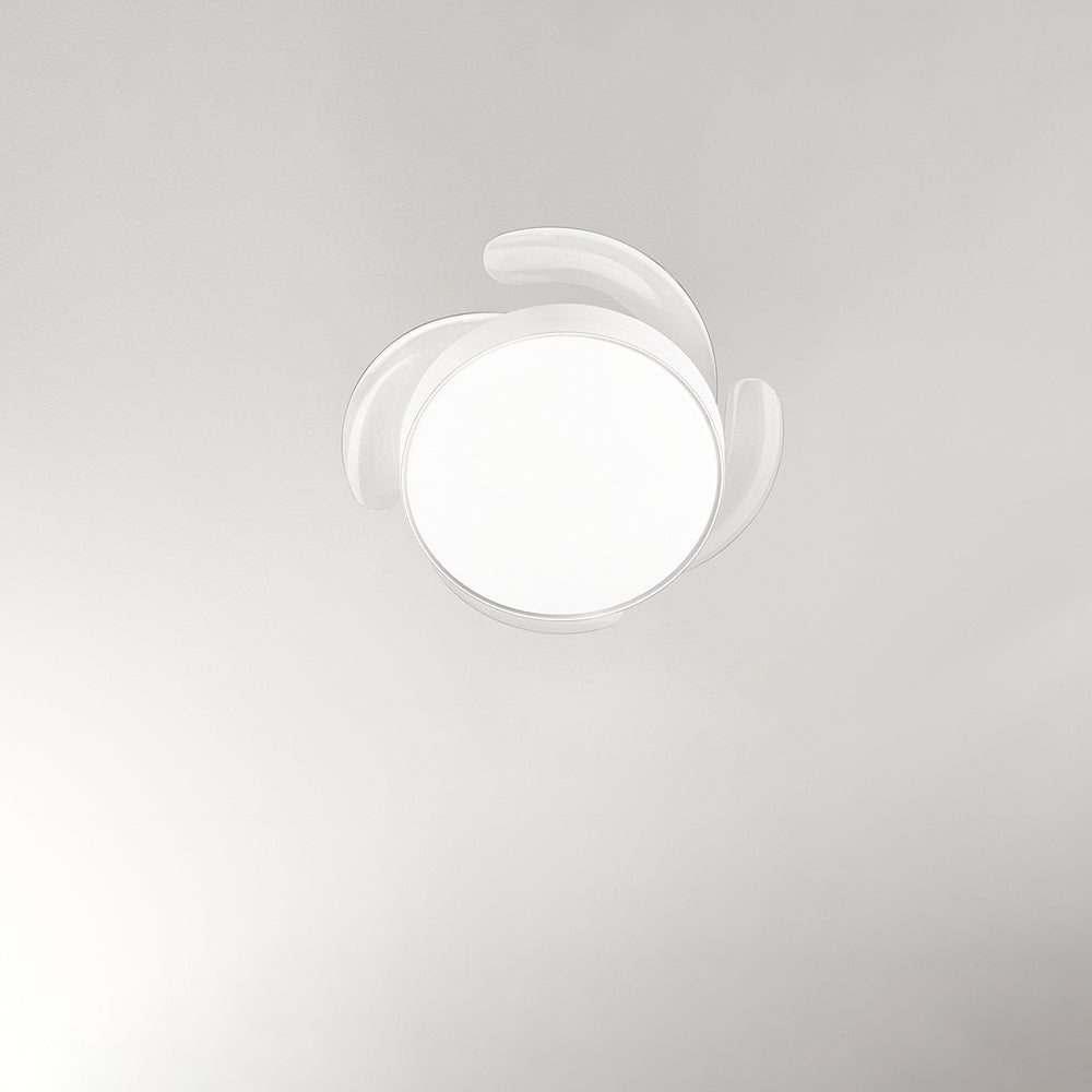 Ventilatore Moderno Open+ Metallo Bianco Acrilico Trasparente Led 36W Cct