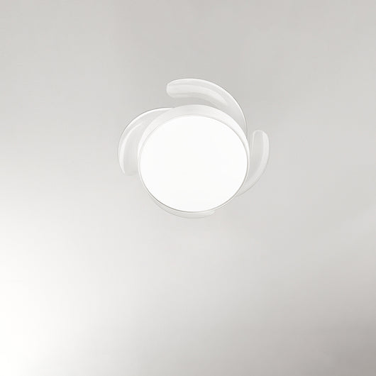 Ventilatore Moderno Open+ Metallo Bianco Acrilico Trasparente Led 36W Cct