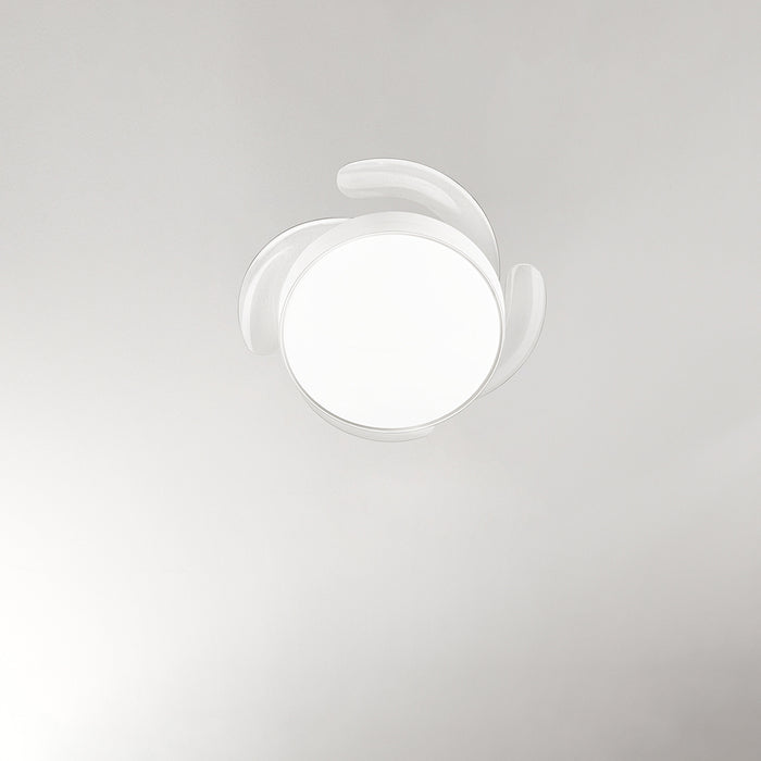 Ventilatore Moderno Open+ Metallo Bianco Acrilico Trasparente Led 36W Cct