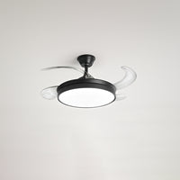 Ventilatore Moderno Open+ Metallo Nero Acrilico Trasparente Led 36W Cct