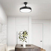 Ventilatore Moderno Open+ Metallo Nero Acrilico Trasparente Led 36W Cct