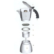 Trade Shop - Kit Set Ricambio Ricambi Moka Caffettiera Filtro Guarnizione Imbuto Tazze -