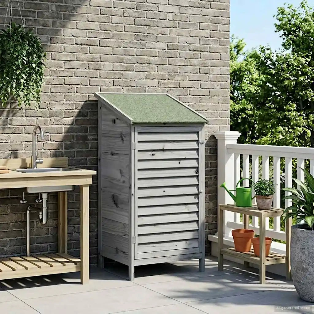 Capanno da Giardino Grigio 59 x 56 x 113,5 cm CFW9351244