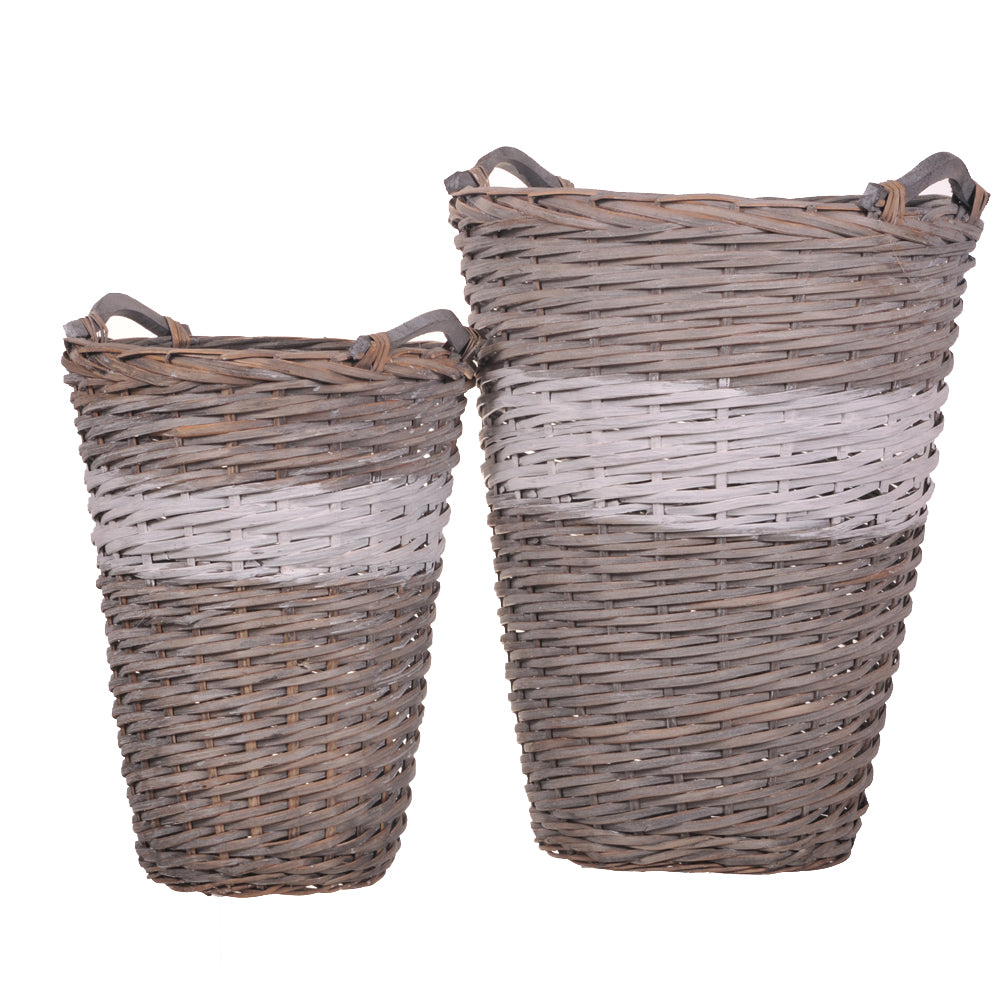 Set 2 Cesti con Manici Apertura Rotonda H 55 cm