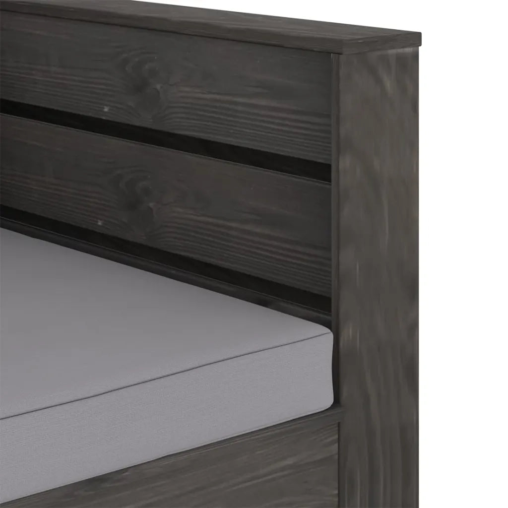 Set Divani da Giardino con Cuscini 2 pz Legno Impregnato Grigio cod mxl 43852