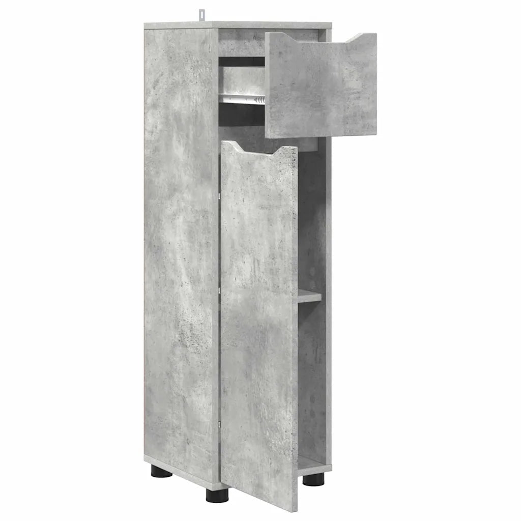 Mobile da Bagno con cassetto Grigio cemento 30,5 x 30 x 101 cm 888740