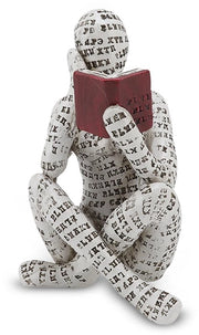 Figura di donna lettrice in legno decorativa per parete, piccola figura di donna scolpita, figura lettrice astratta, sculture, arte povera donna innovativa, decorazione per ufficio, stanza di studio, ornamenti per libreria