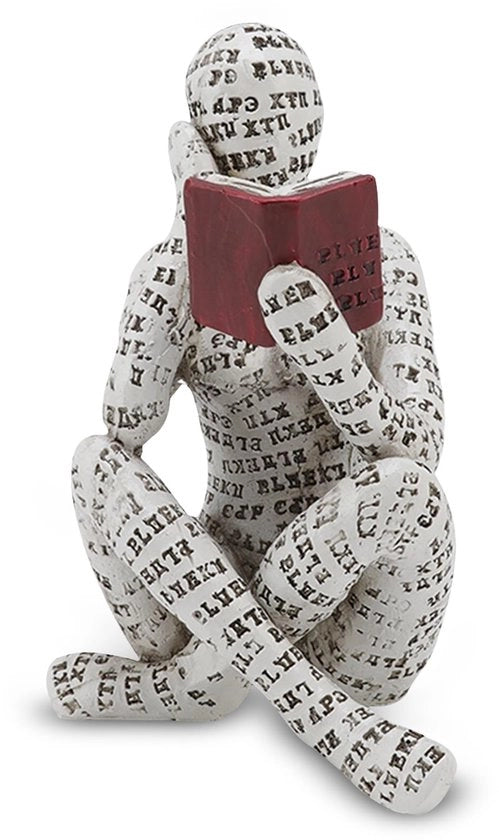 Figura di donna lettrice in legno decorativa per parete, piccola figura di donna scolpita, figura lettrice astratta, sculture, arte povera donna innovativa, decorazione per ufficio, stanza di studio, ornamenti per libreria