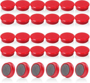 30 pacchi di magneti forti per lavagne e whiteboard - magneti rotondi per frigoriferi, decorativi mini magneti piccoli, magneti con forte aderenza per lavagne, pareti magnetiche, ufficio e scuola, magneti per lavagna (rosso)