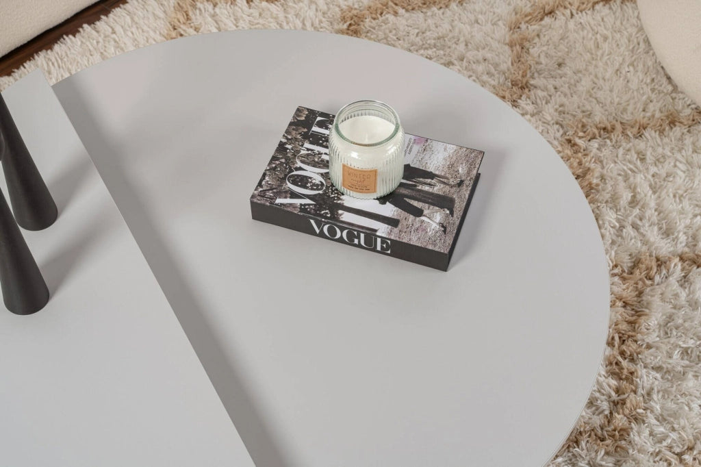 Mansue, Tavolino da Salotto Peso Massimo Supportato 15 kg, 90x60x35h cm Grigio