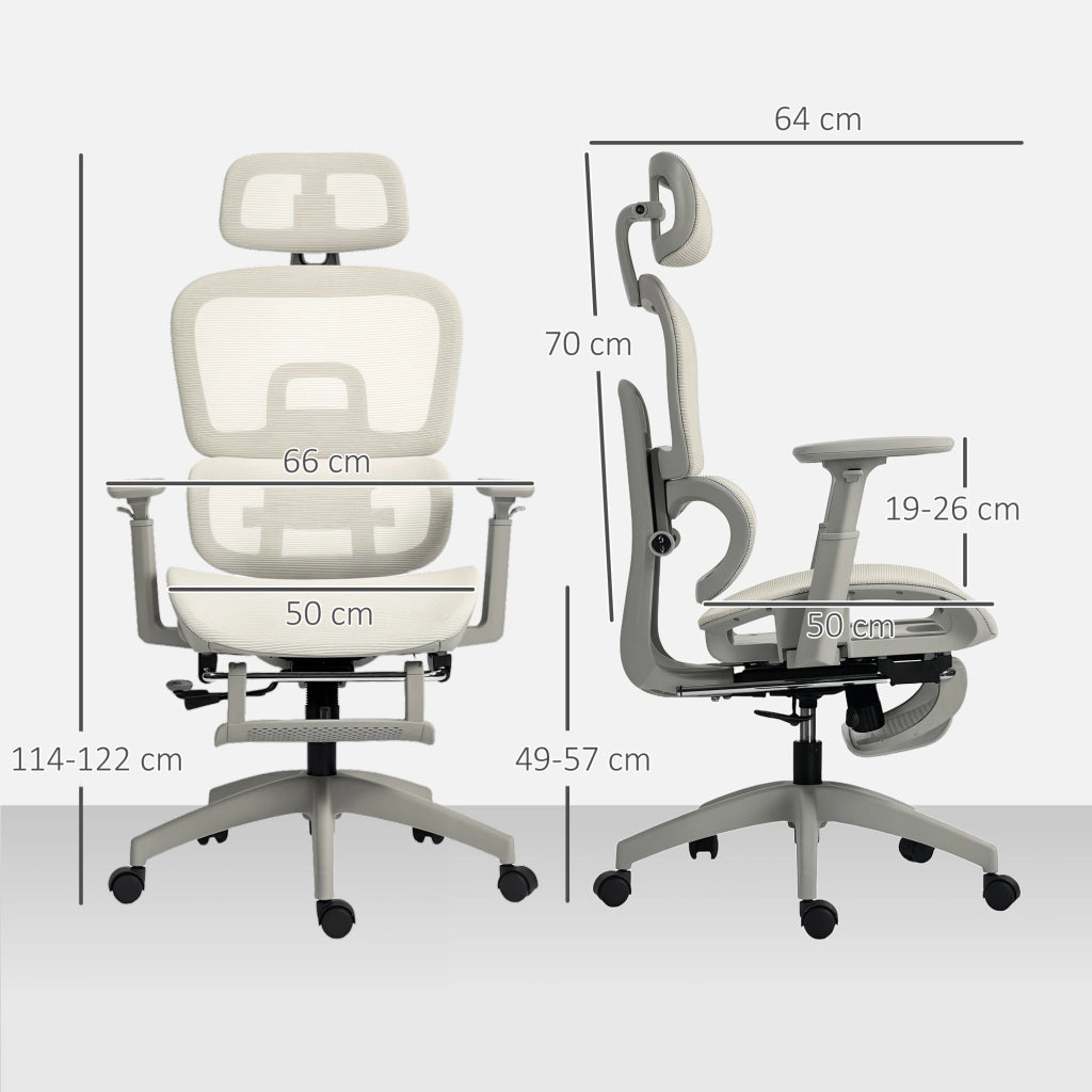 Sedia da ufficio ergonomica reclinabile in rete ¨C zephmum ¨C beige