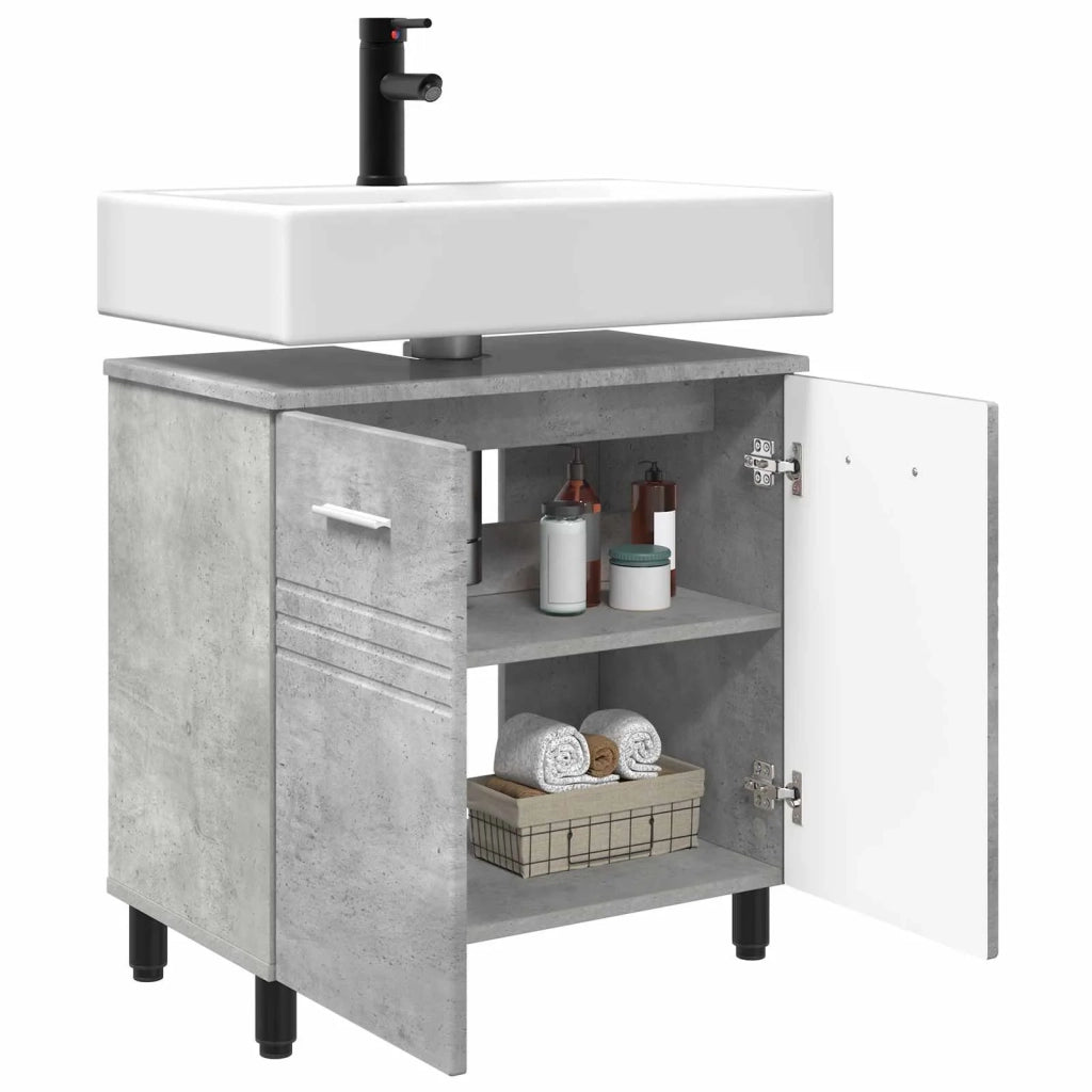 Mobiletto da bagno Grigio Cemento 60 x 35 x 60 cm