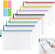 Documenti A4 con chiusura a righello, 8 pezzi, impermeabili, adatti per documenti, carta, cosmetici, ecc.
