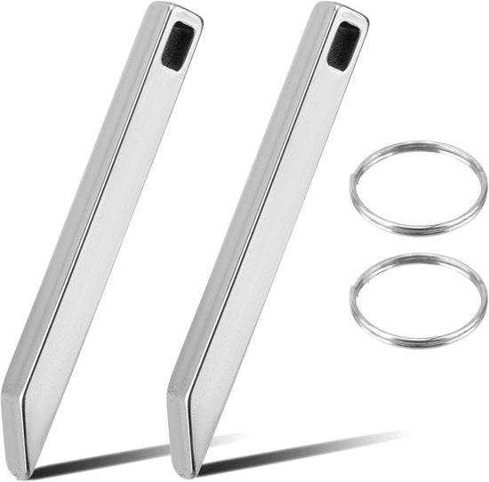Set di 2 Chiavi a Sfera in Acciaio Inox Multitool EDC Barra di Acciaio Zavorrata in Argento - Utilizzo Giornaliero
