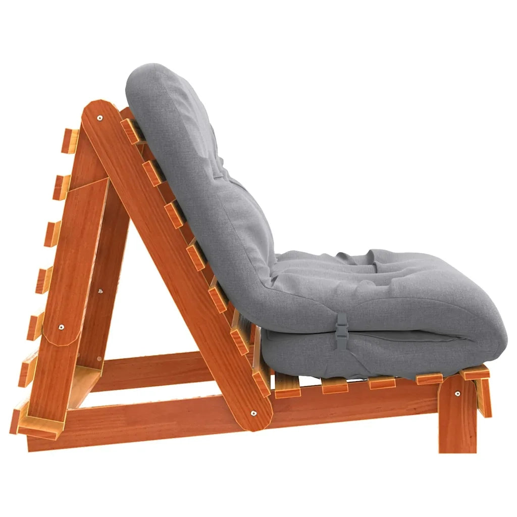 Divano letto | Sof¨¤ letto | Letto singolo Futon con Materasso Marrone Cera 80x206x11cm Pino