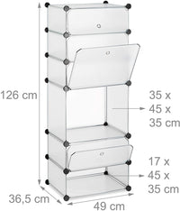 Mobile scarpiera 6 scomparti 126 cm plastica trasparente 13_0001636_3