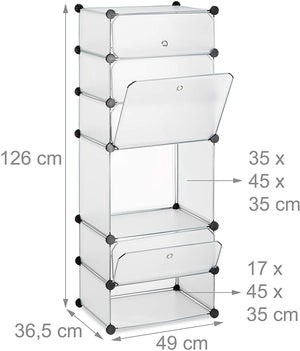 Mobile scarpiera 6 scomparti 126 cm plastica trasparente 13_0001636_3