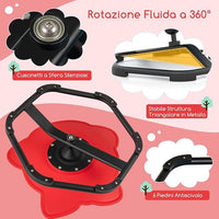 Sedia Girevole a 360° per Bambini, Sedia Sensoriale con Base in Metallo Antiscivolo per Allenare la Coordinazione Fisica e l'Equilibrio, Giocattolo per Cameretta (Rosso,Elefante)