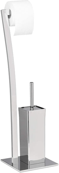 Porta carta igienica con porta scopino 71 cm argento 13_0002546