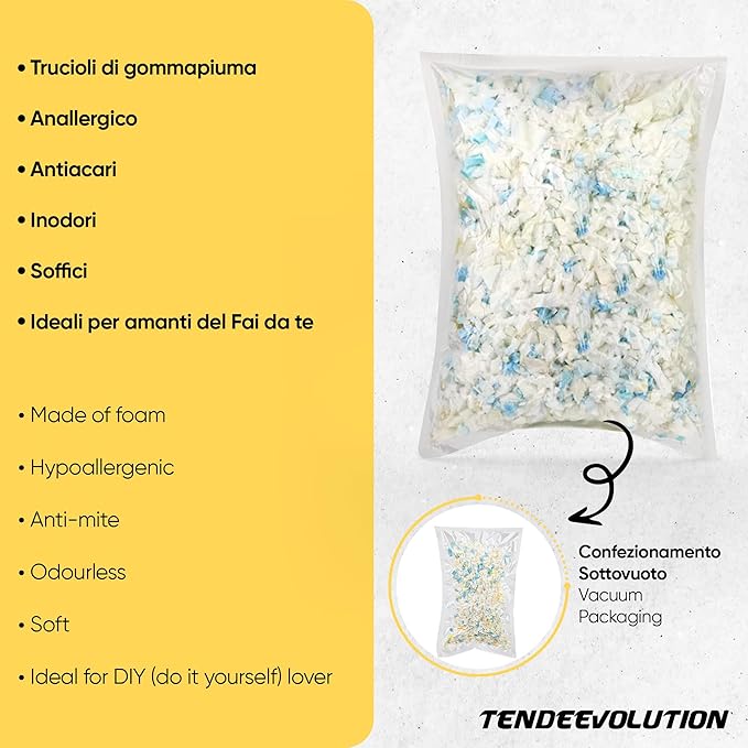 Imbottitura Trucioli Poliuretano al kg | Per Cuscini, Divani, Poltrone, Fai-da-te | Waterfoam, Ovatta, Resistente & Confortevole