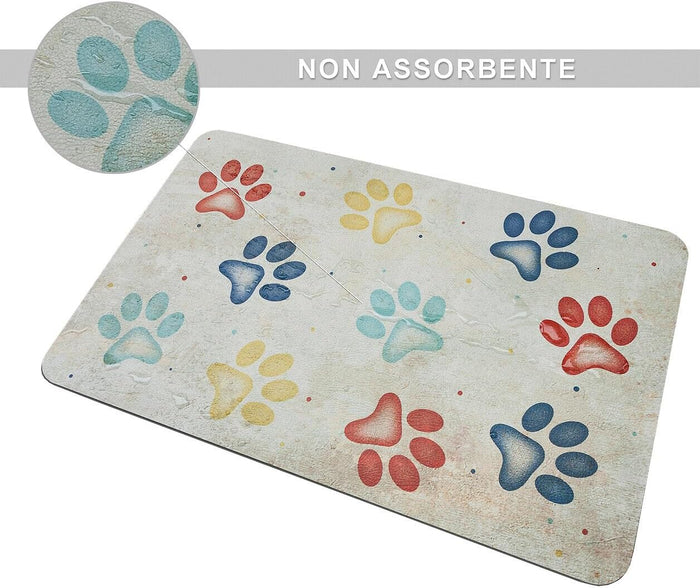 Tappeto Sottociotola Tovaglietta 50x70 cm Pvc Impermeabile Antisfilo Antiscivolo Cane Gatto Dis.A